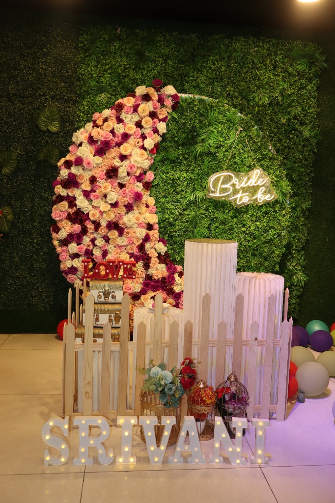 Bride to Be floral crescent moon Srivani